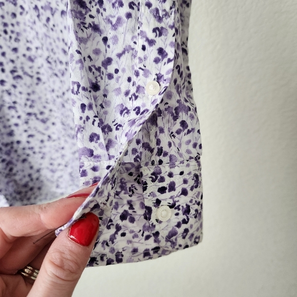 LAUREN RALPH LAUREN Micro Ditsy‎ Floral Button Up Shirt Coquette Cottagecore S - Picture 5 of 8